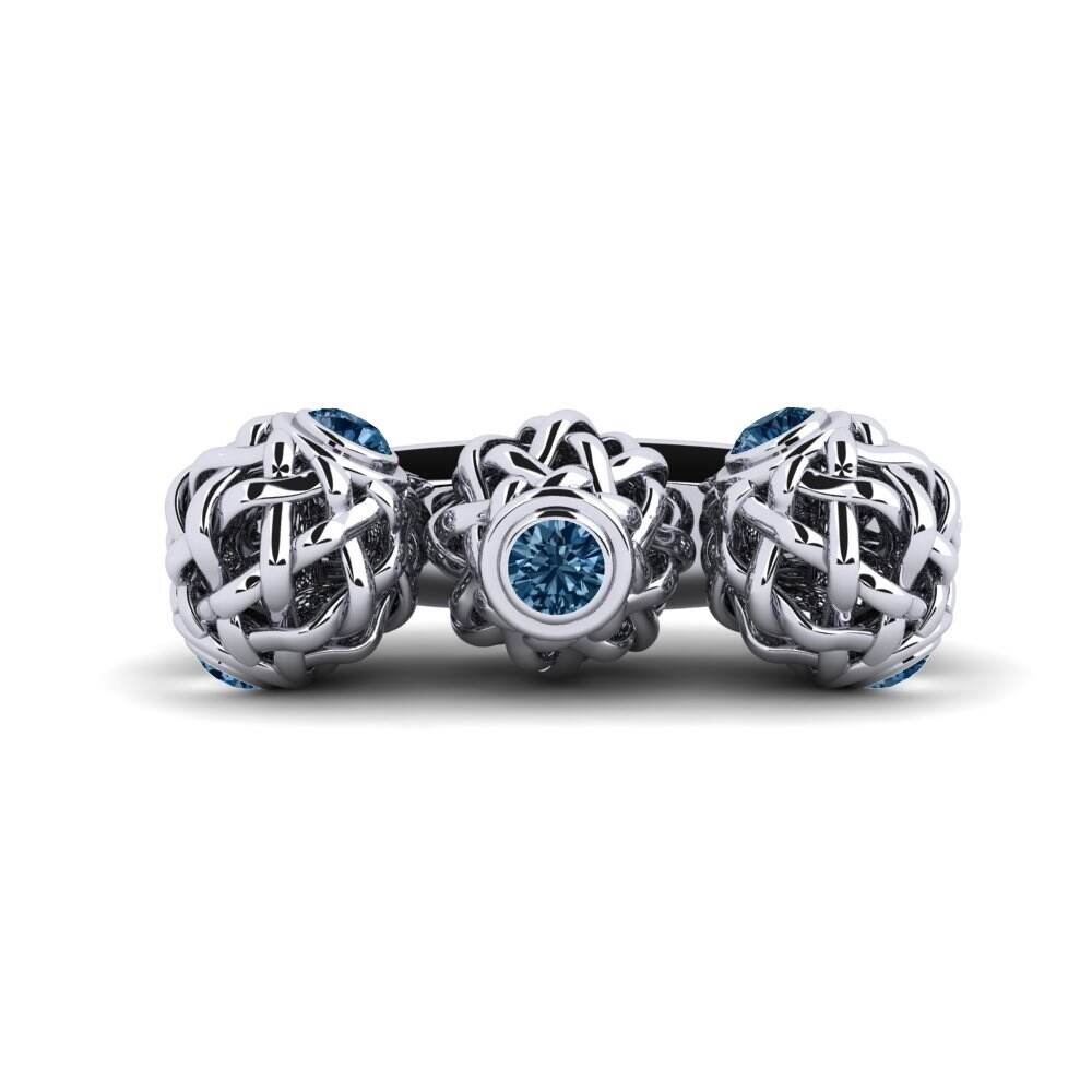 白-铂金 蓝色钻石 胸针 Serei