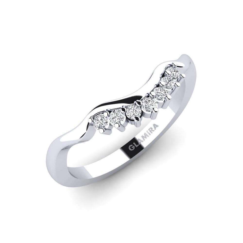 白色K金-9k 实验室培育钻石 婚礼套装 Crinkly 戒指 B