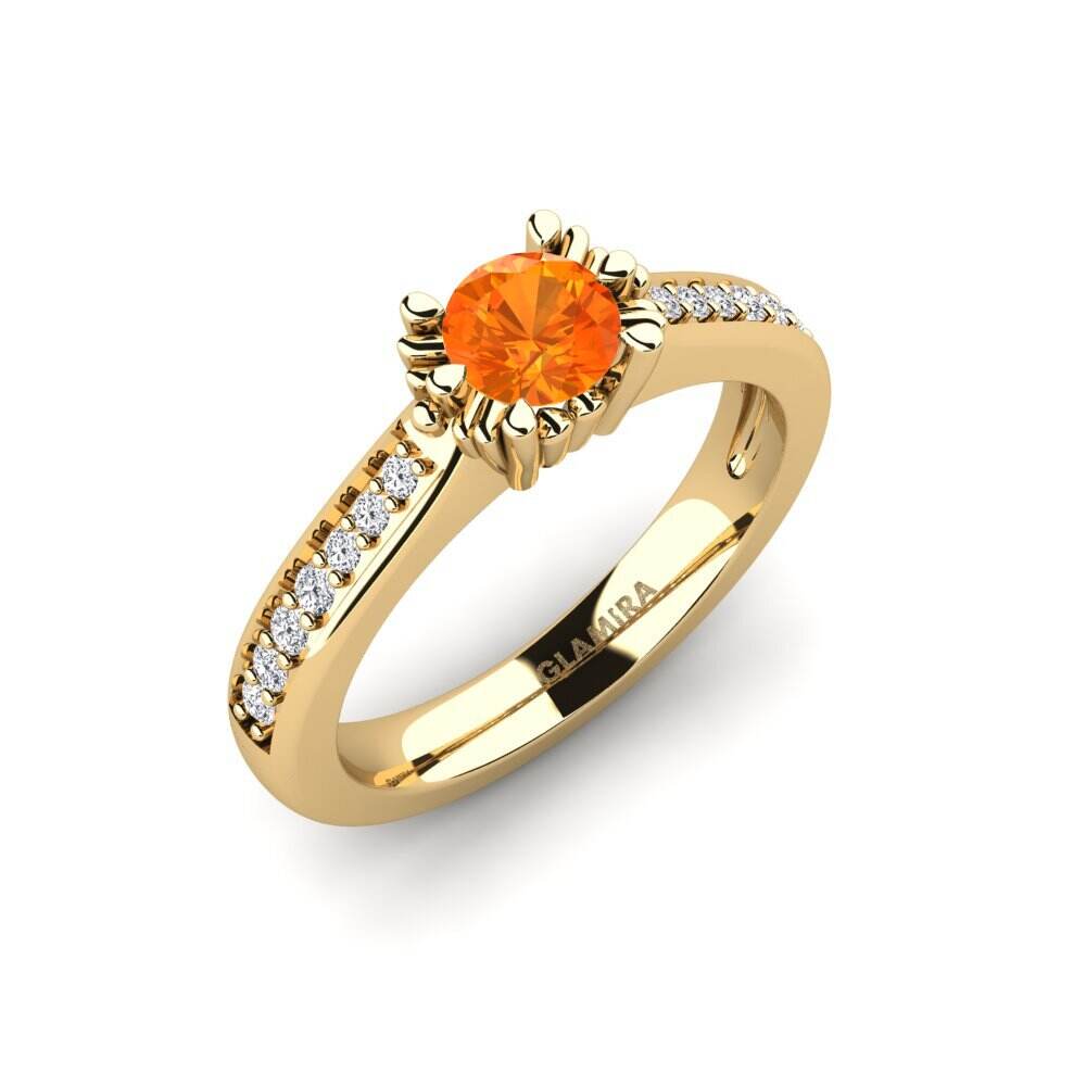 橙色蓝宝石 婚礼套装 Snazy 戒指 A