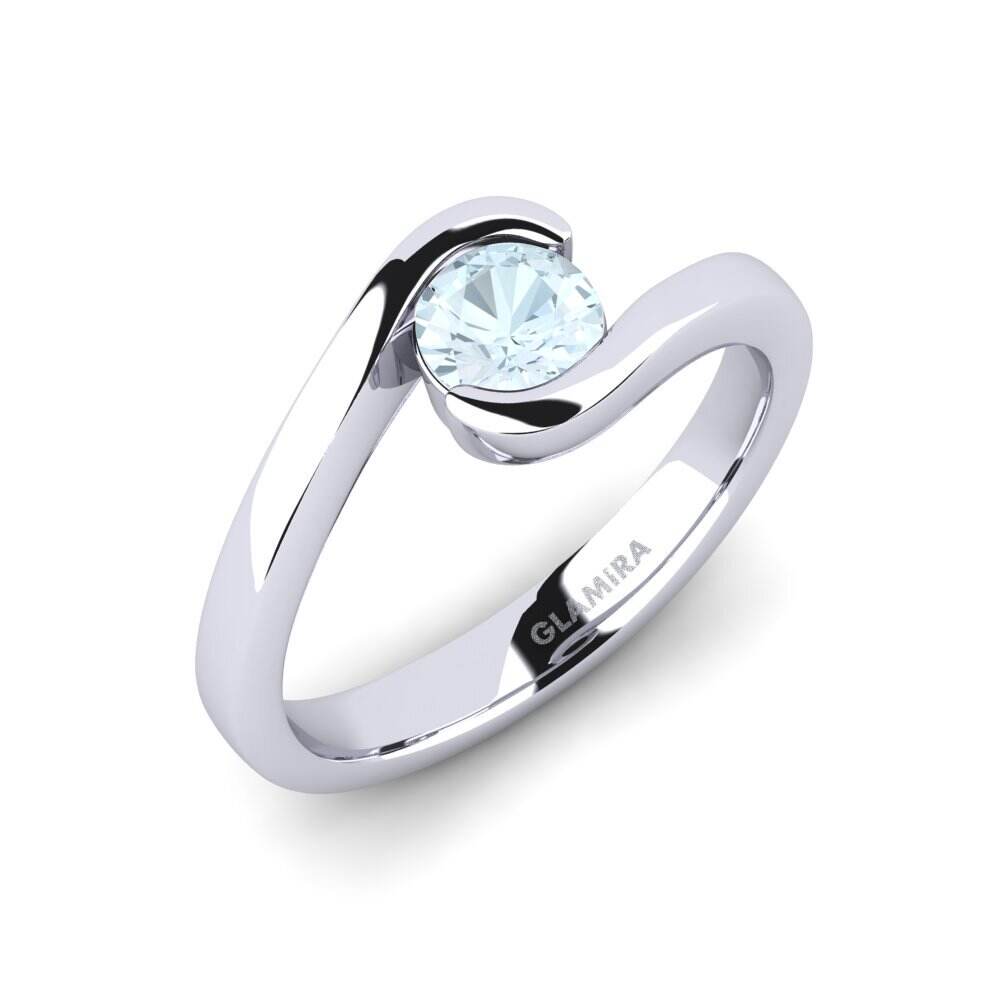 海蓝宝石 订婚戒指 Bridal Luxuy 0.5crt