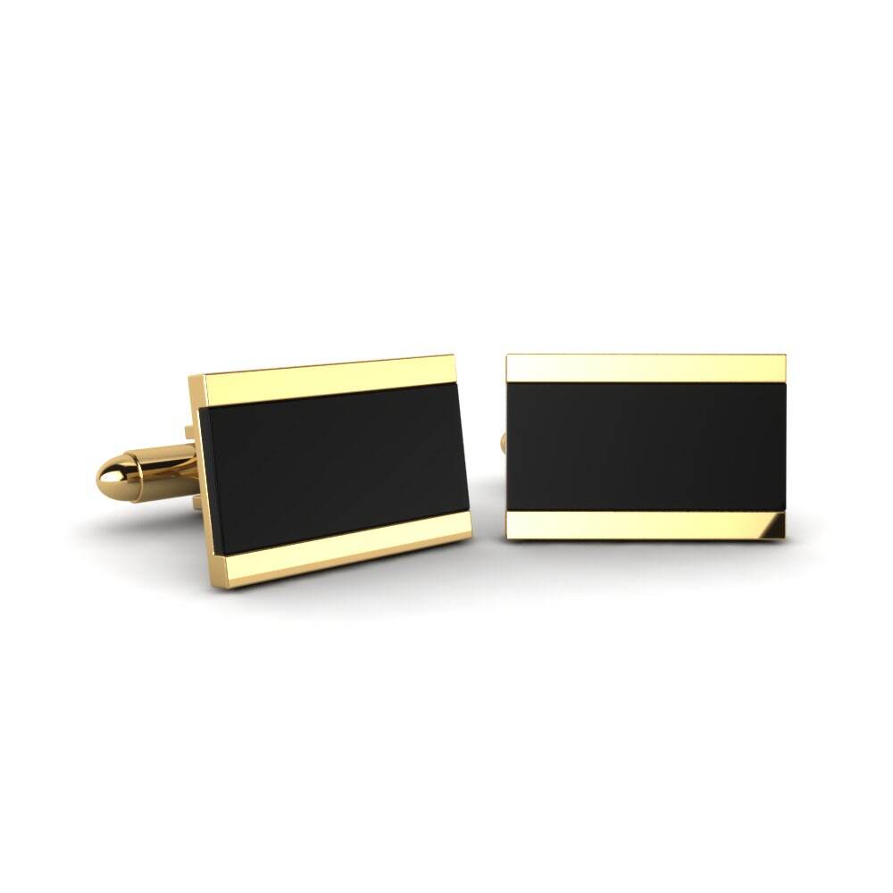 黄色K金-9k 袖扣 Dark Style