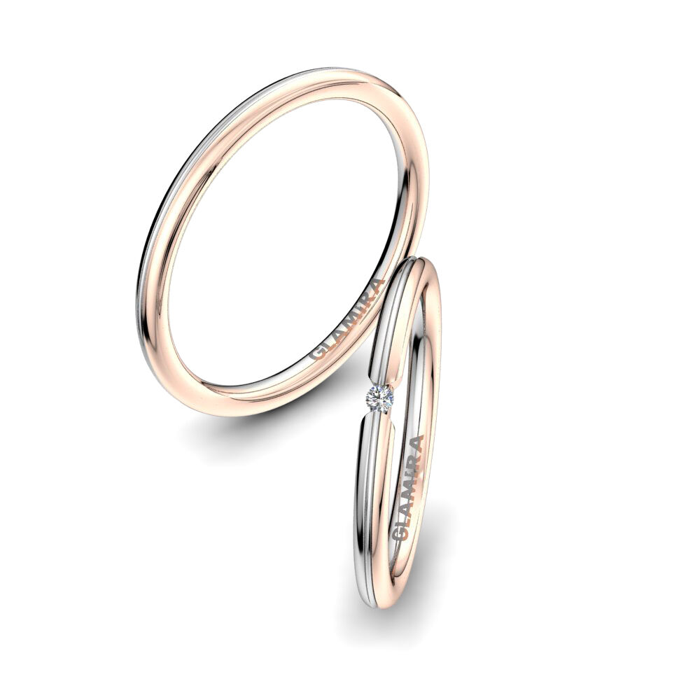 14k 红白K金 婚戒 Bright Nature 2 mm