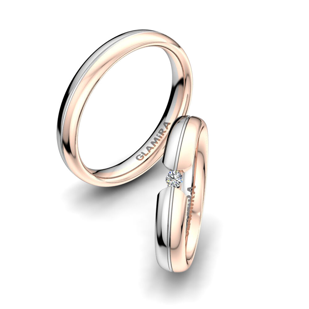 14k 红白K金 婚戒 Bright Nature 4 mm