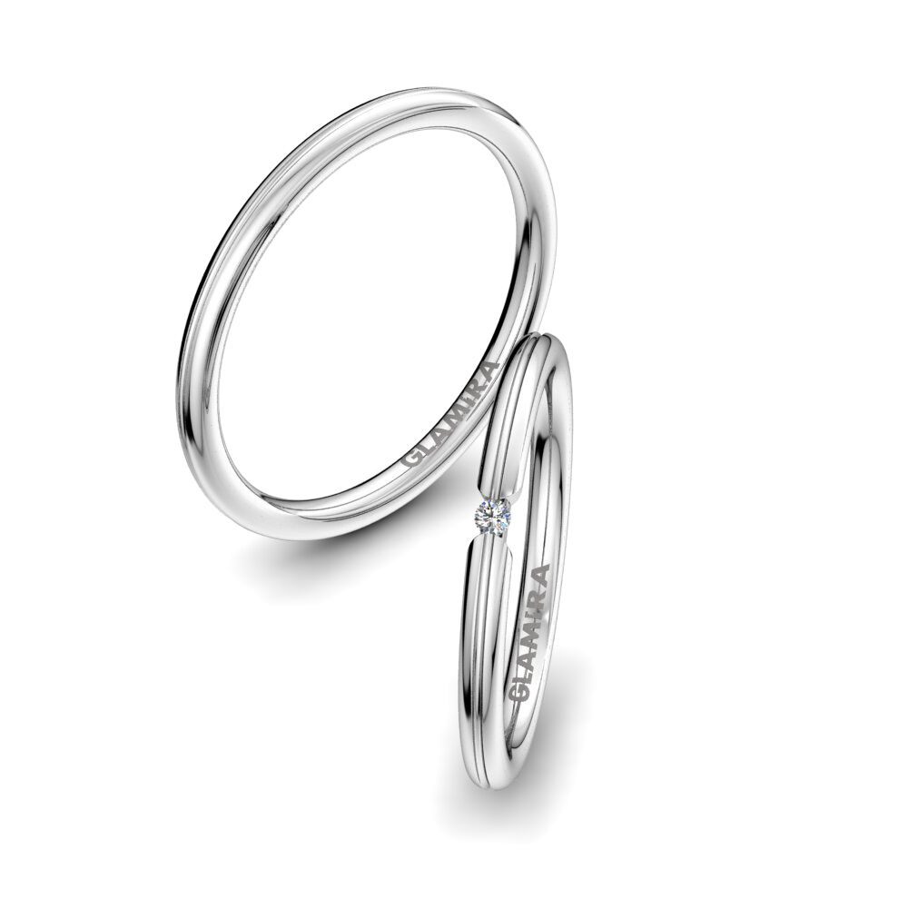 白-铂金 婚戒 Bright Nature 2 mm