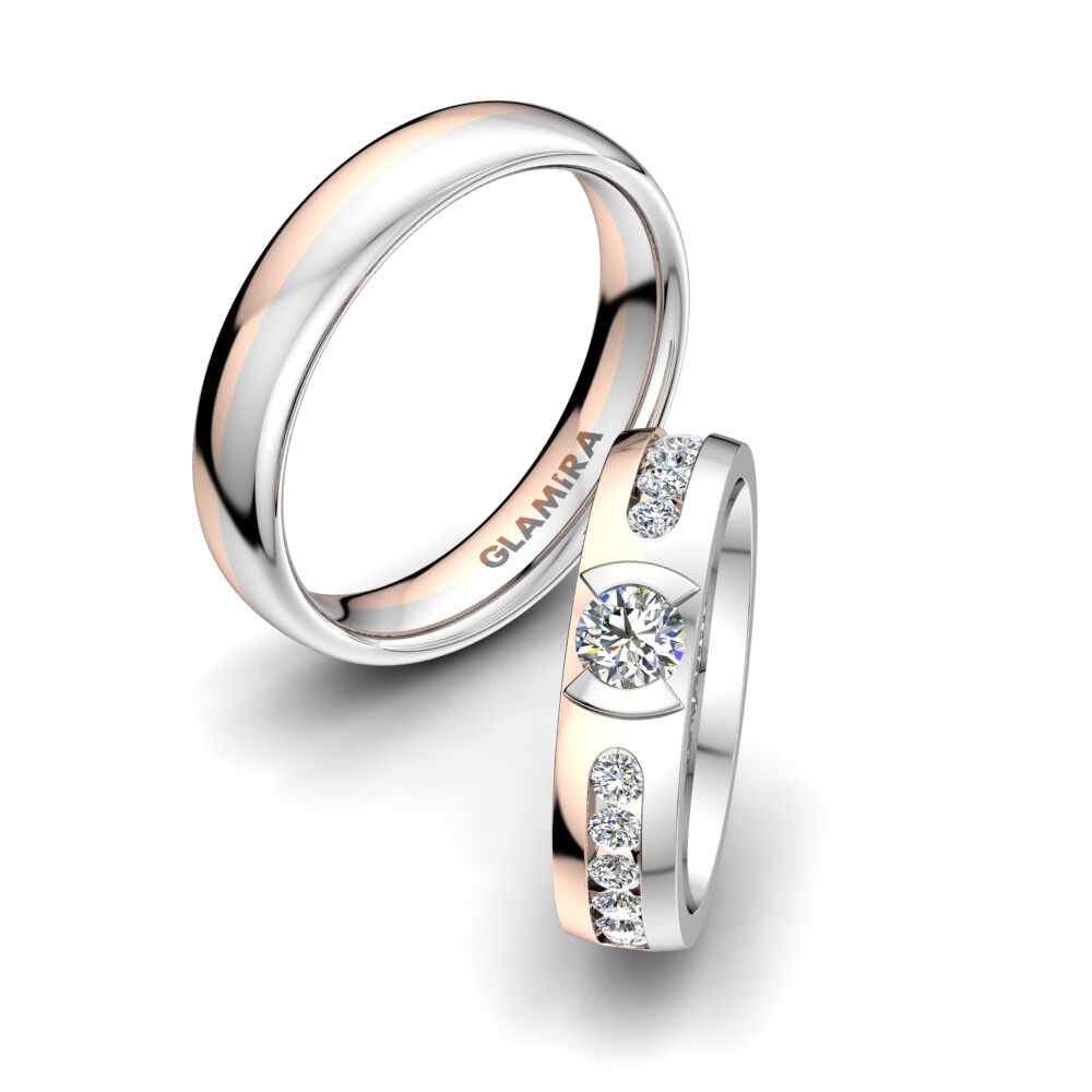 红白K金-14k 婚戒 White Drop