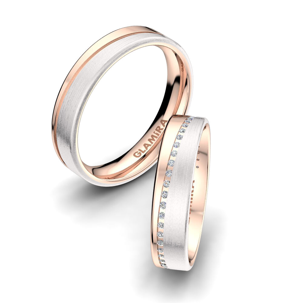 14k 红白K金 婚戒 Elegant Aura 5 mm