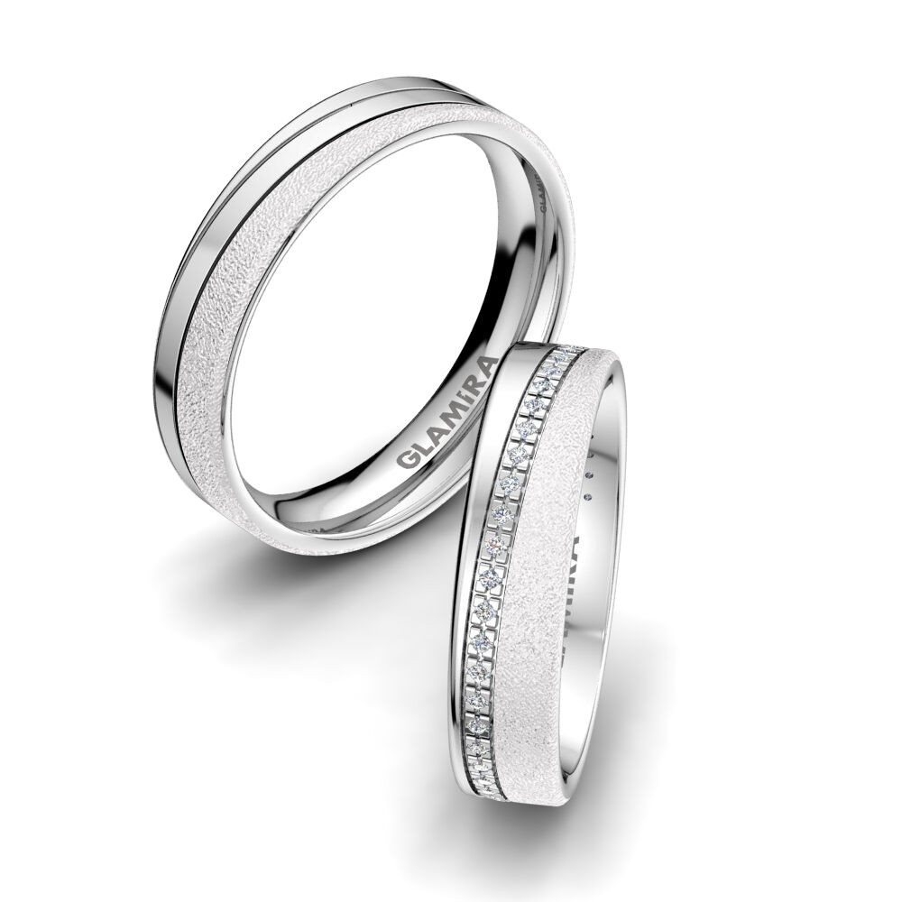 白-钯金 婚戒 Embrace Night 5 mm