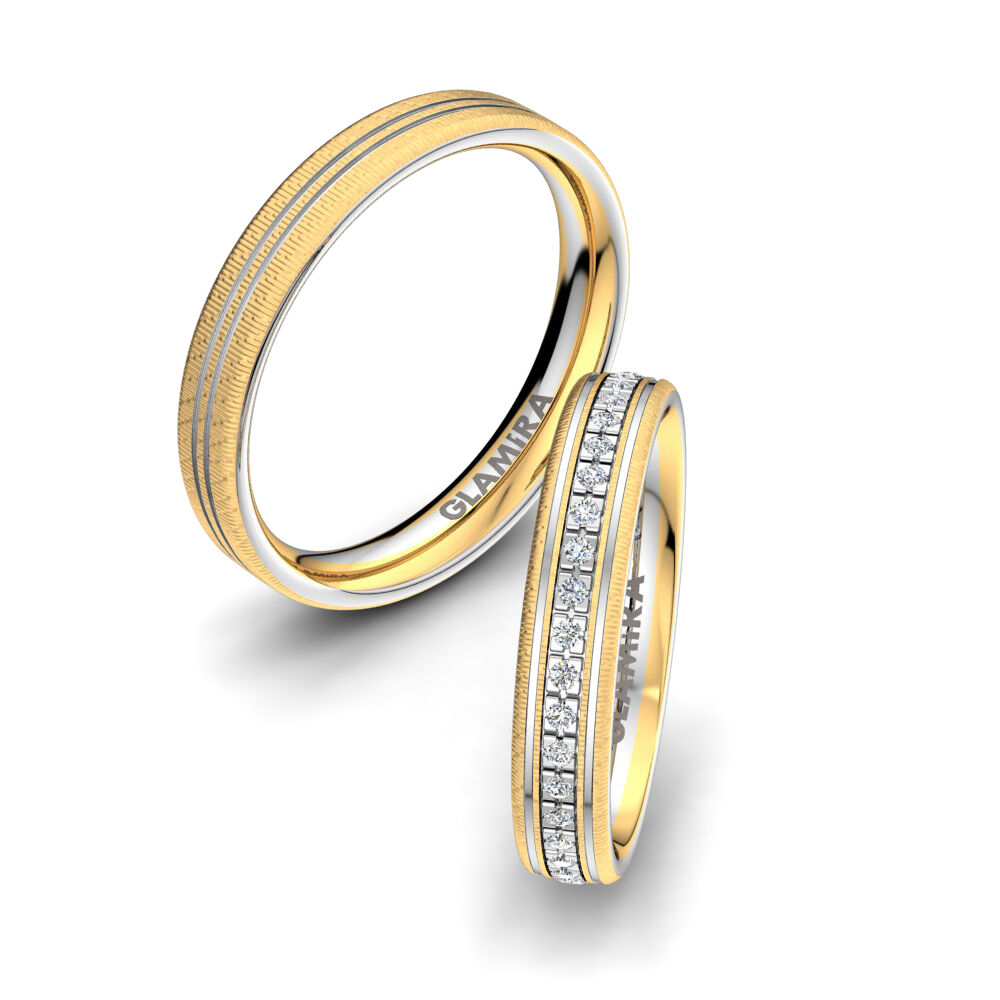 18k 黄白K金 婚戒 Infinite Pass 4 mm
