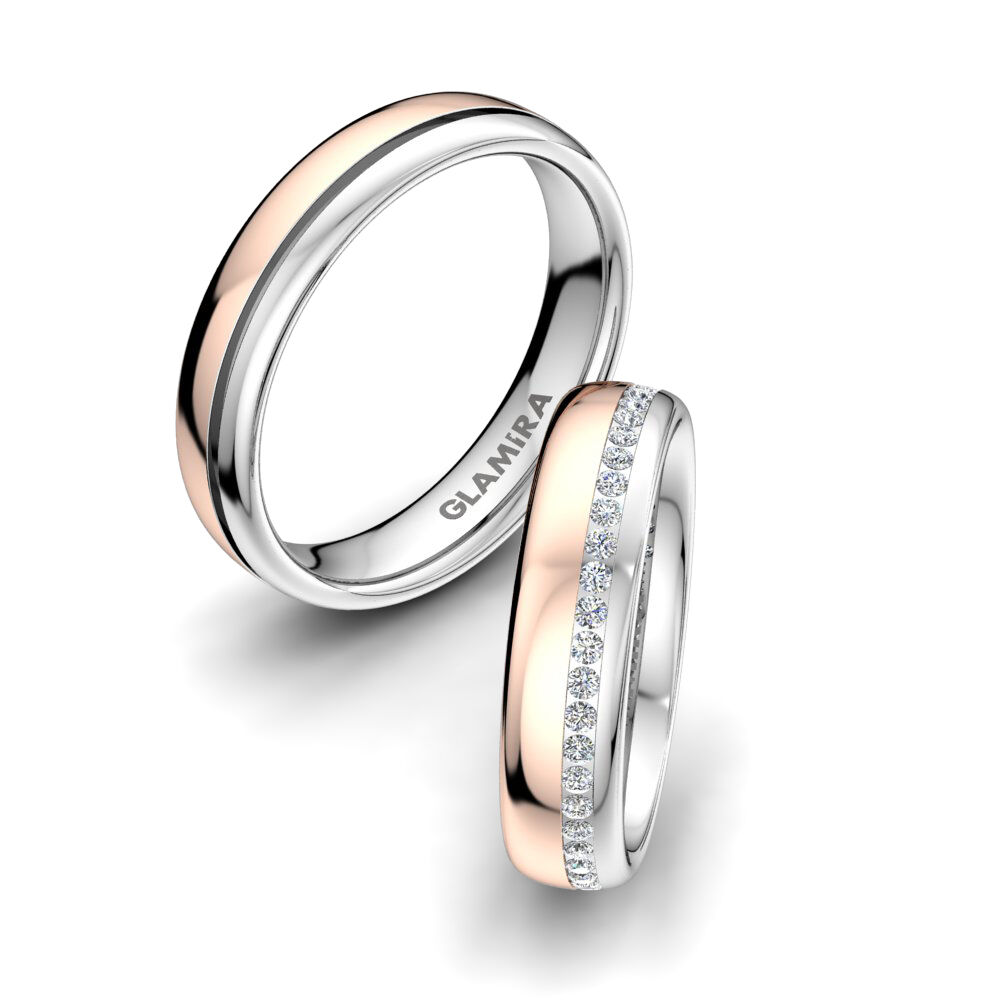 14k 红白K金 婚戒 Sense Muse 5 mm