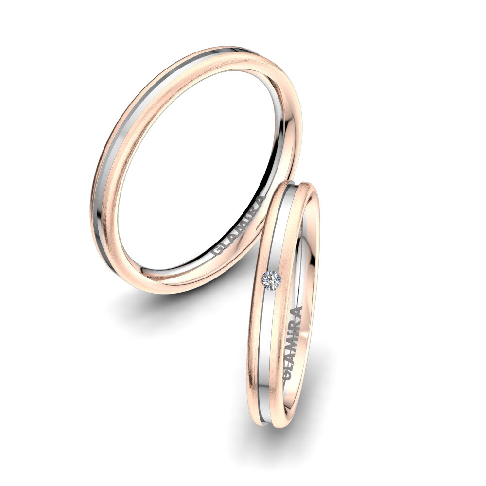 14k 红白K金 婚戒 Pure Love 3 mm