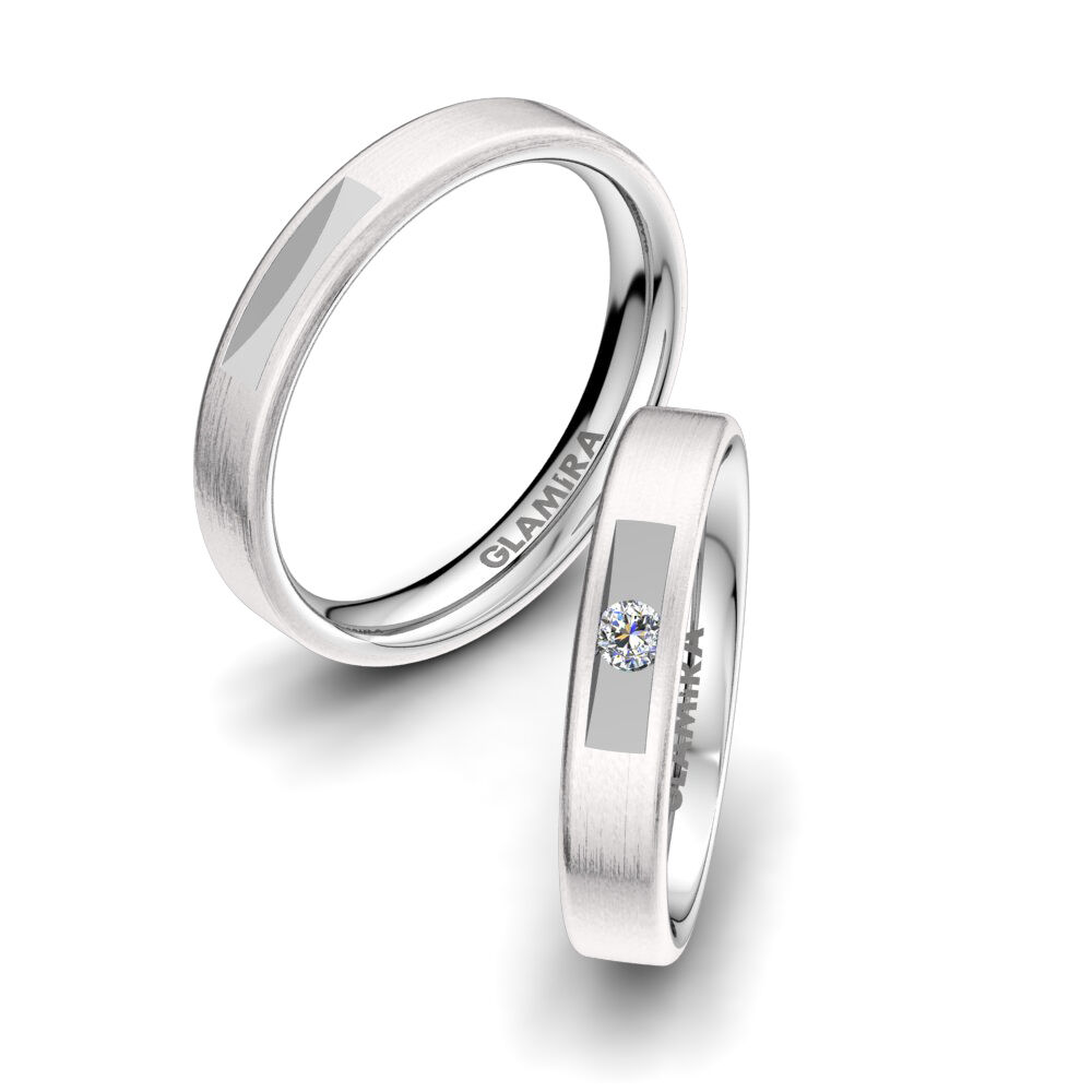 白-钯金 婚戒 Charming Flirt 4 mm