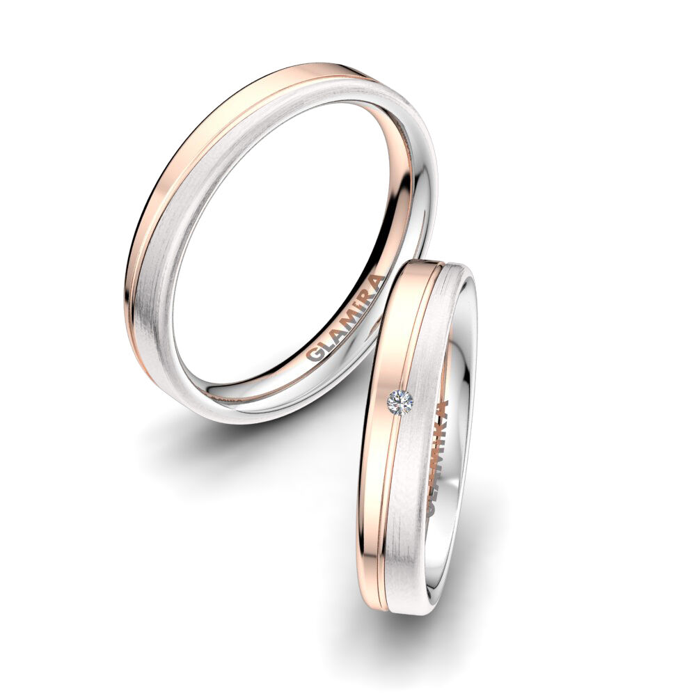 红白K金-14k 婚戒 Bright Morning 4 mm