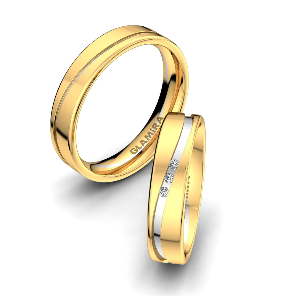 18k 黄白K金 婚戒 Heavenly Sparkle 5 mm