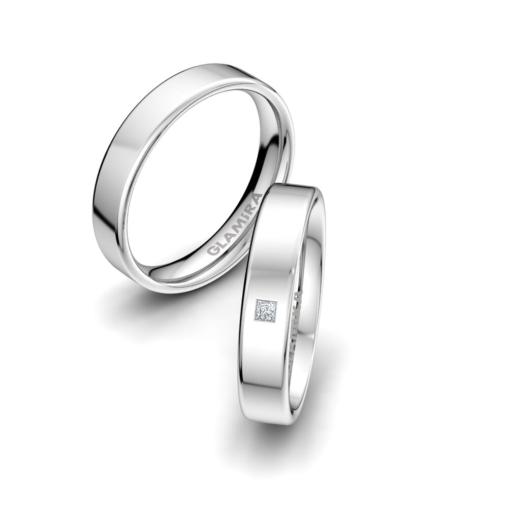 白色K金-14k 情侣戒指 Classic Destiny 4mm