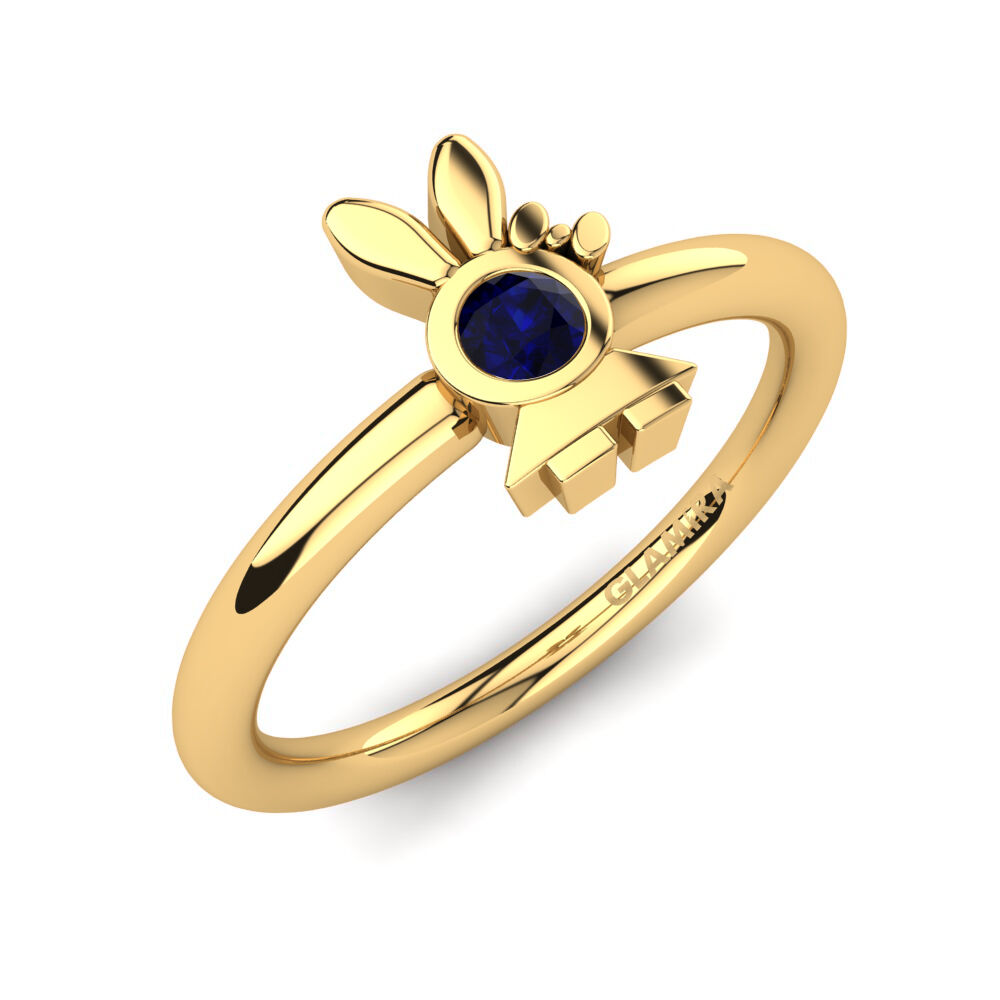 深蓝色氧化锆 儿童戒指 Welss