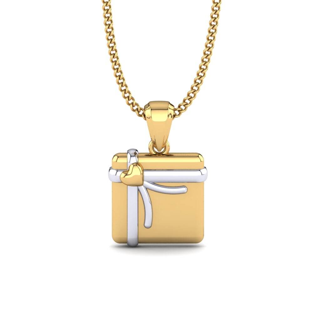 18k 黄白K金 儿童吊坠 Bambarakanda