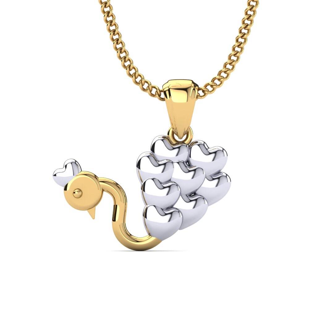 18k 黄白K金 儿童吊坠 Fannie