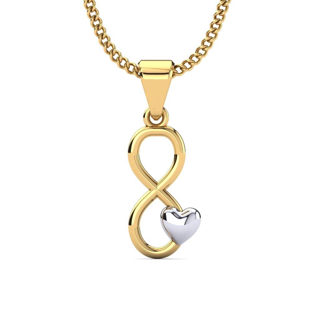 18k 黄白K金 儿童吊坠 Rosolli