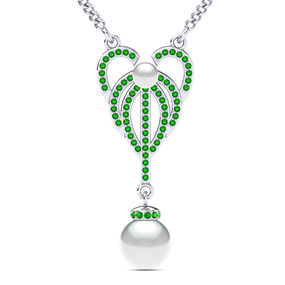 珍珠 沙弗莱石 项链