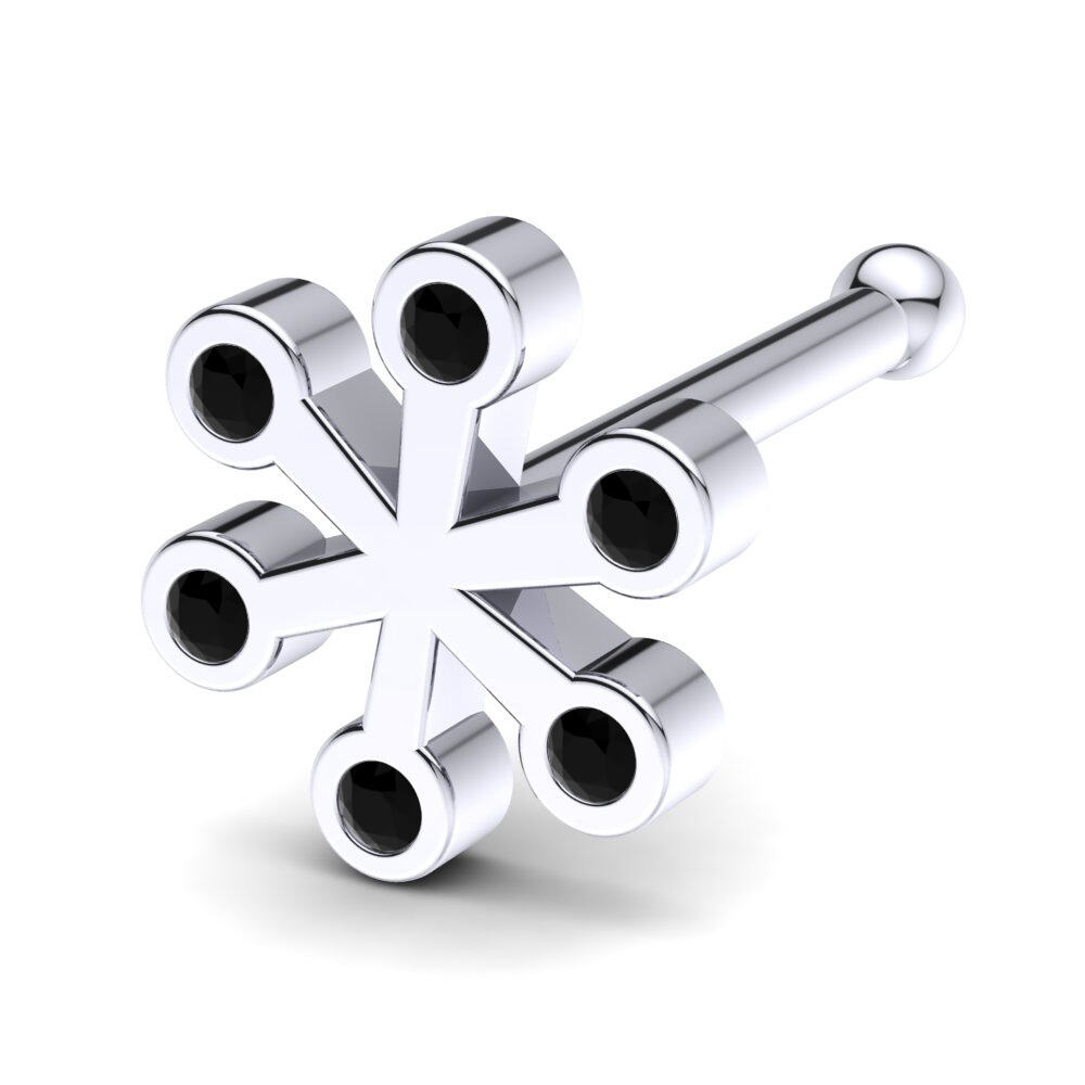 白-银 黑玛瑙 鼻针 Elfrida