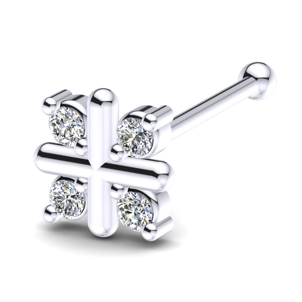 白-银 白色蓝宝石 鼻针 Maude