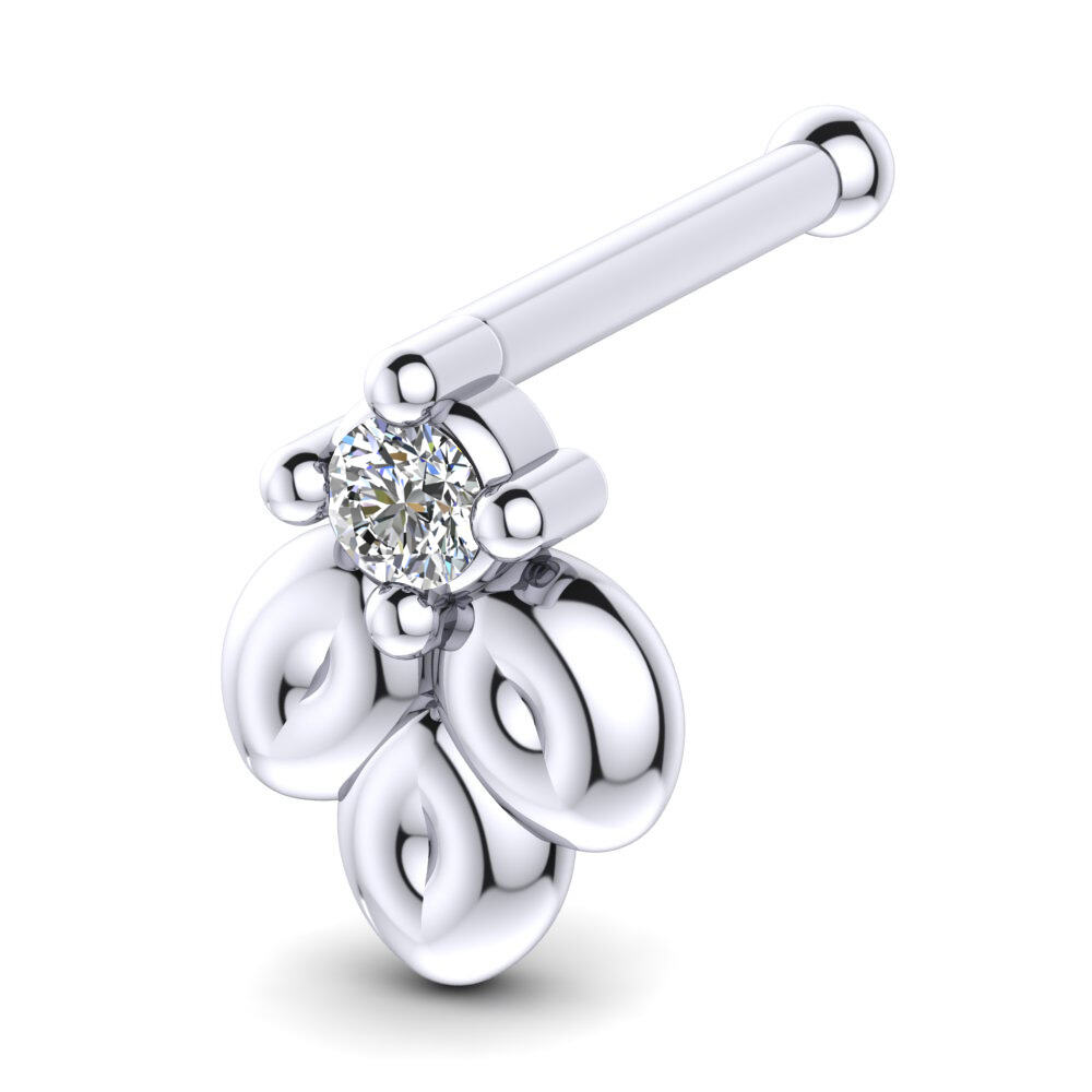 白-银 白色蓝宝石 鼻针 Aloma