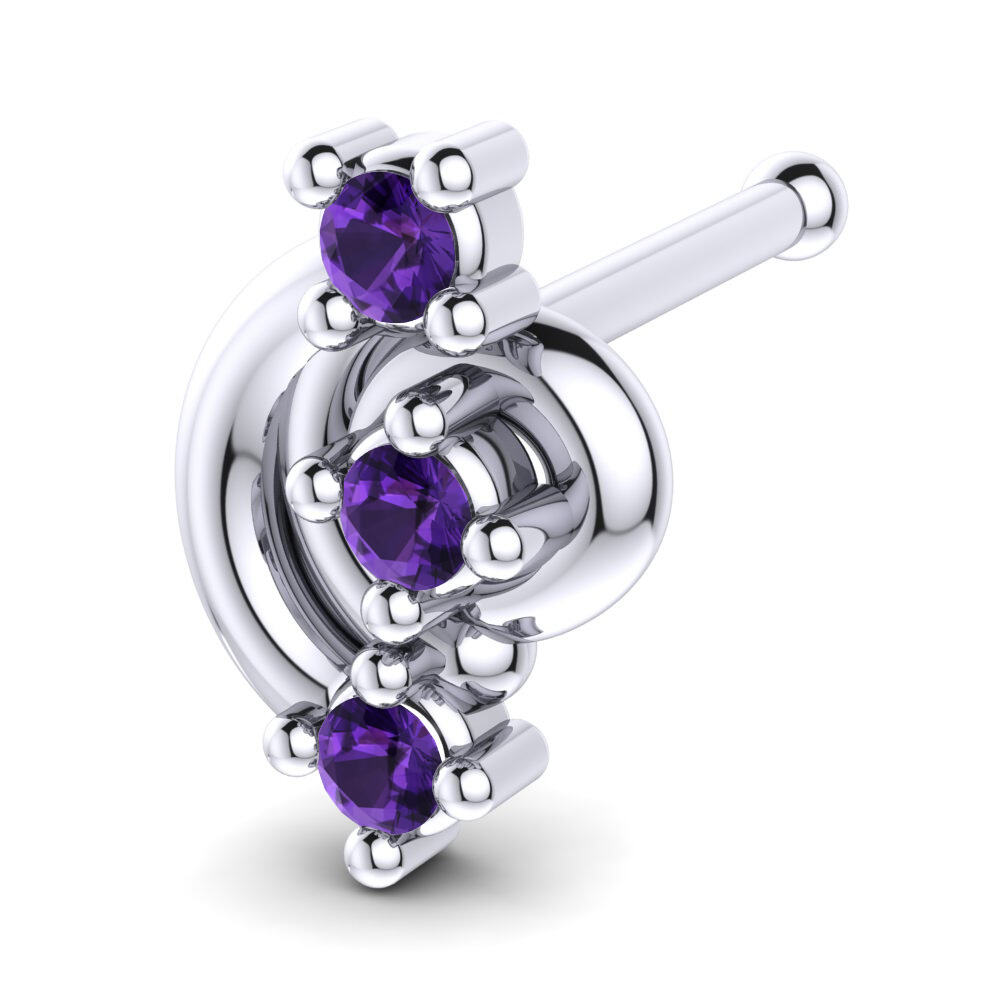 白-钯金 紫水晶 鼻针 Apulia