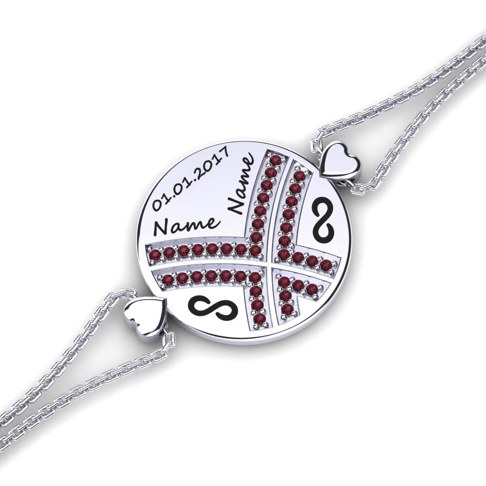 白-钯金 石榴石 女士手链 Beloye