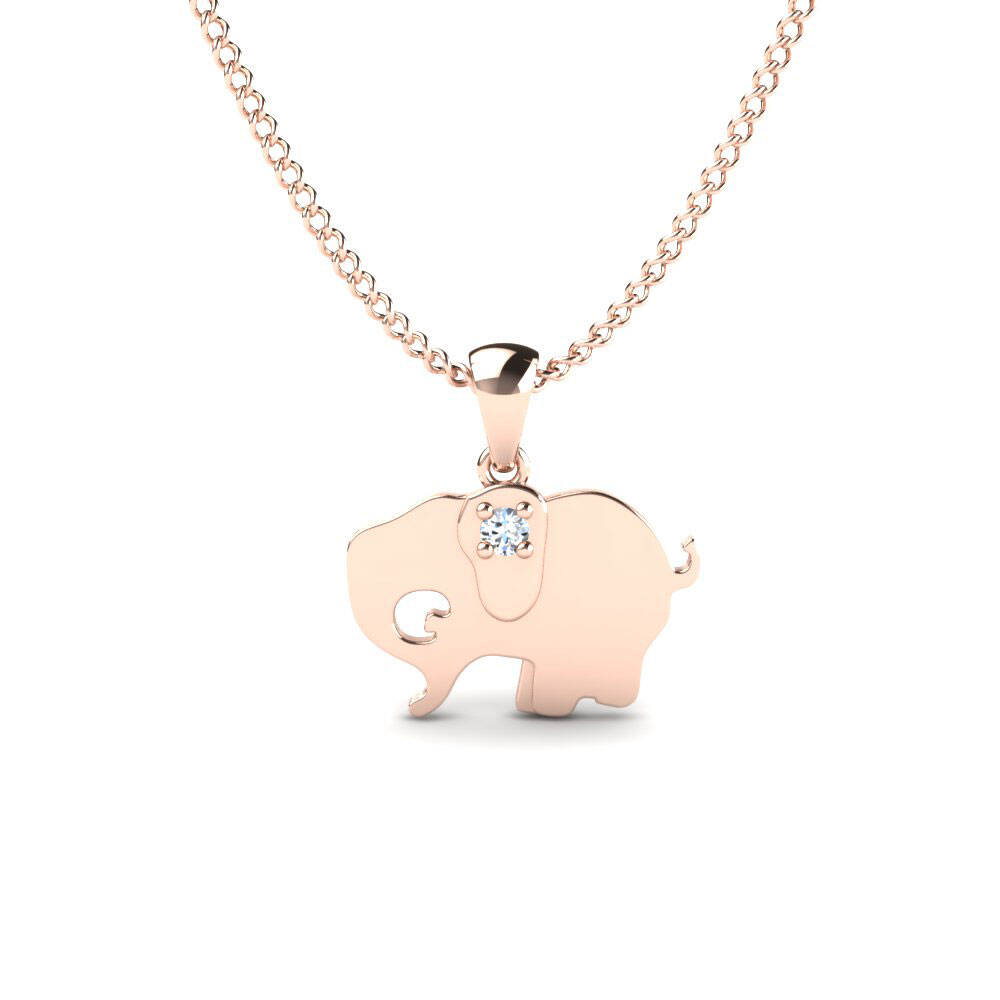 玫瑰金-9k 儿童吊坠 Elephant