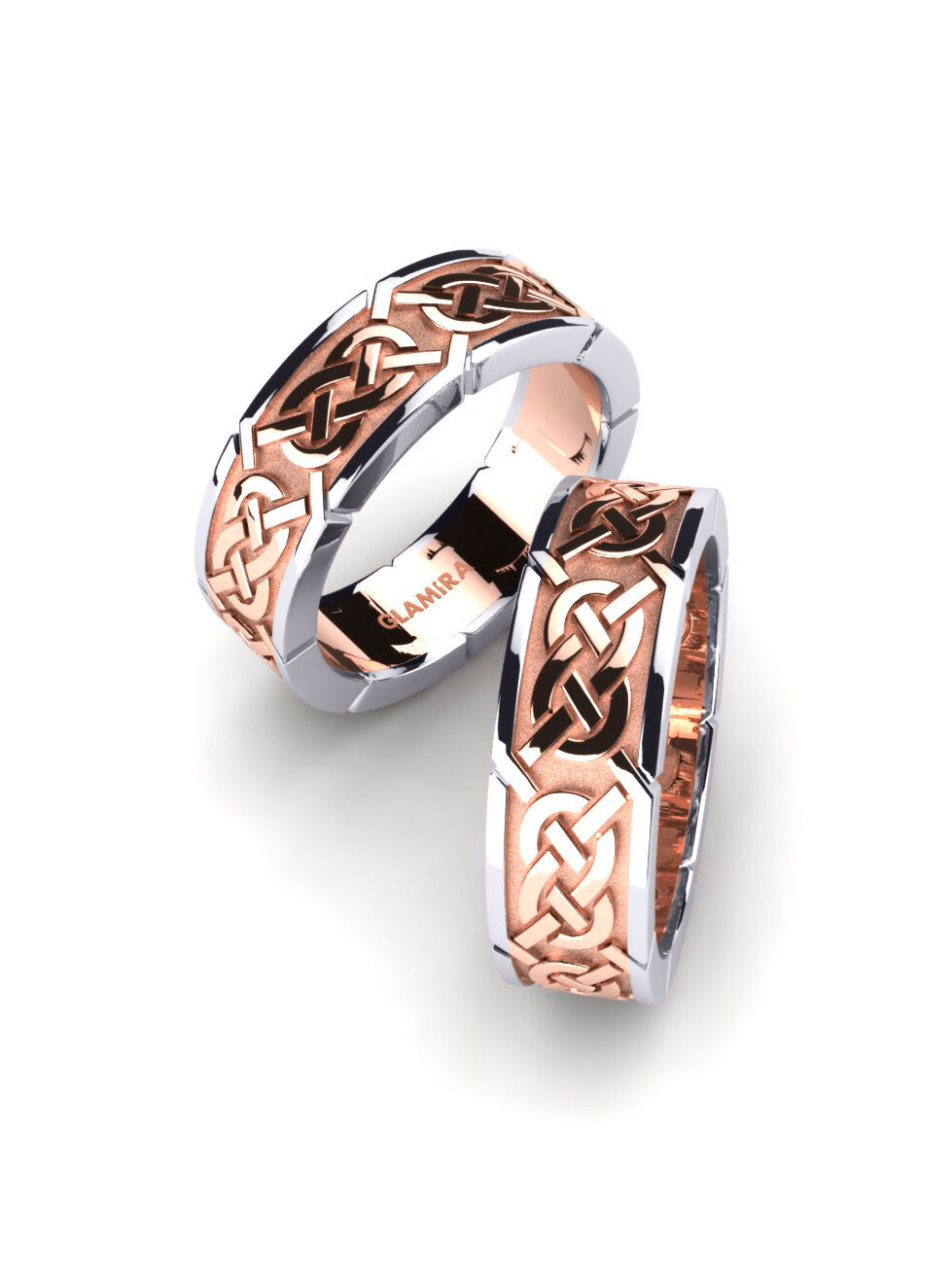 Celtic 14k 红白K金 结婚戒指