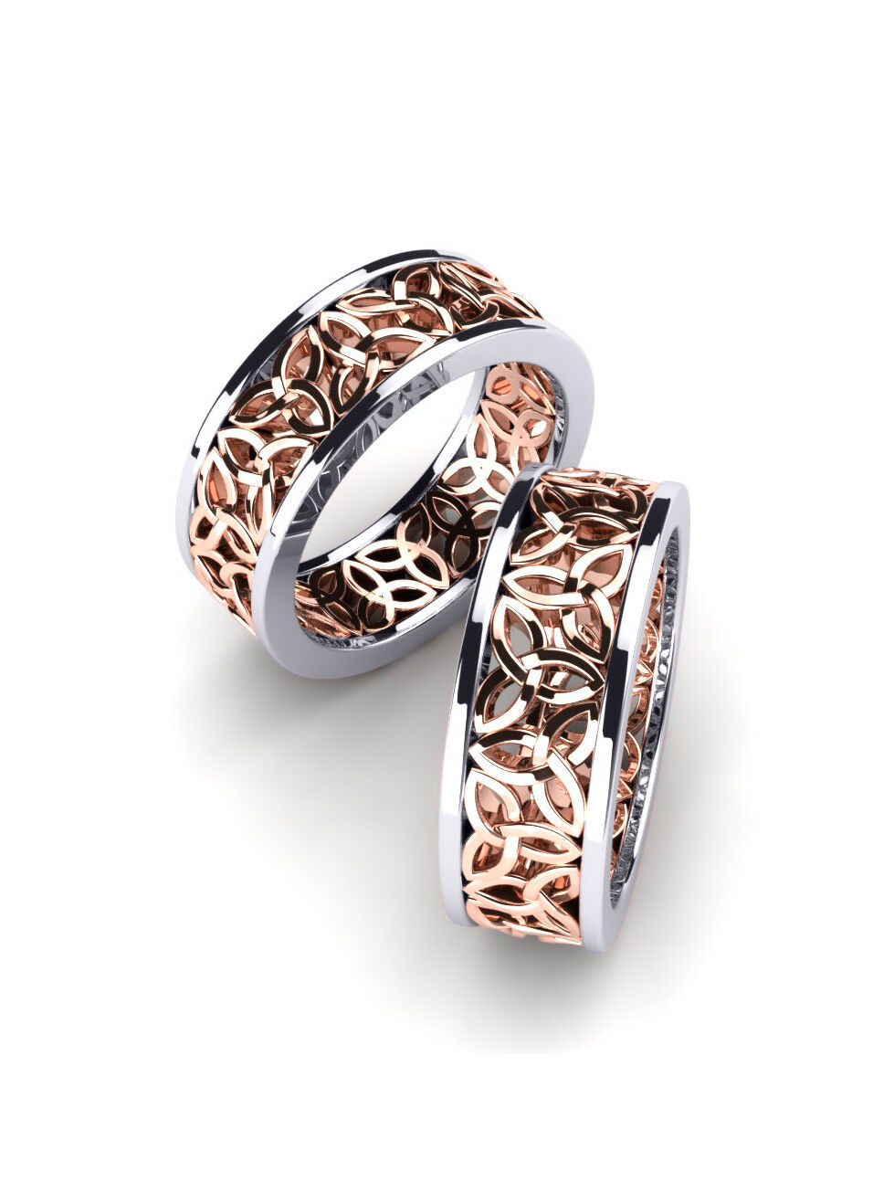 14k 红白K金 婚戒 Celtic Way