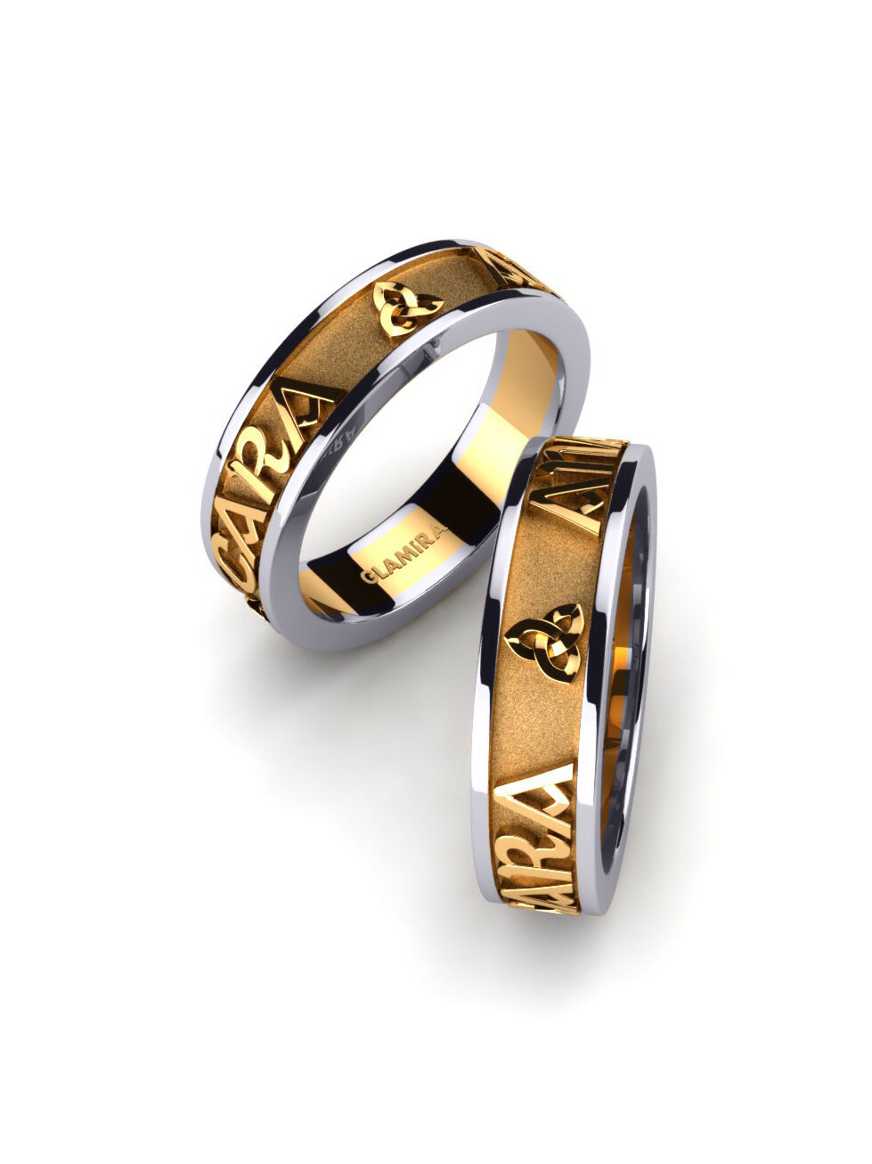 14k 黄白K金 婚戒 Celtic Love