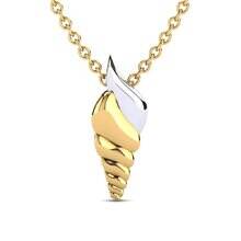 18k 黄白K金 吊坠 Sashell