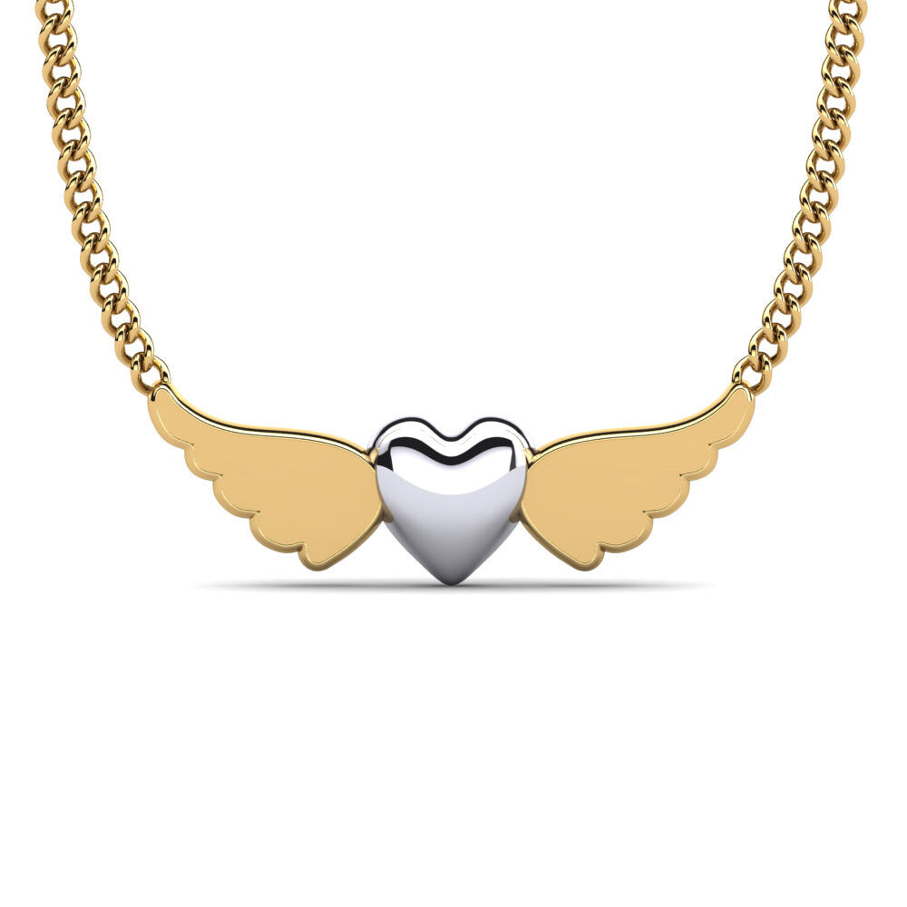 14k 黄白K金 项链 Papilio