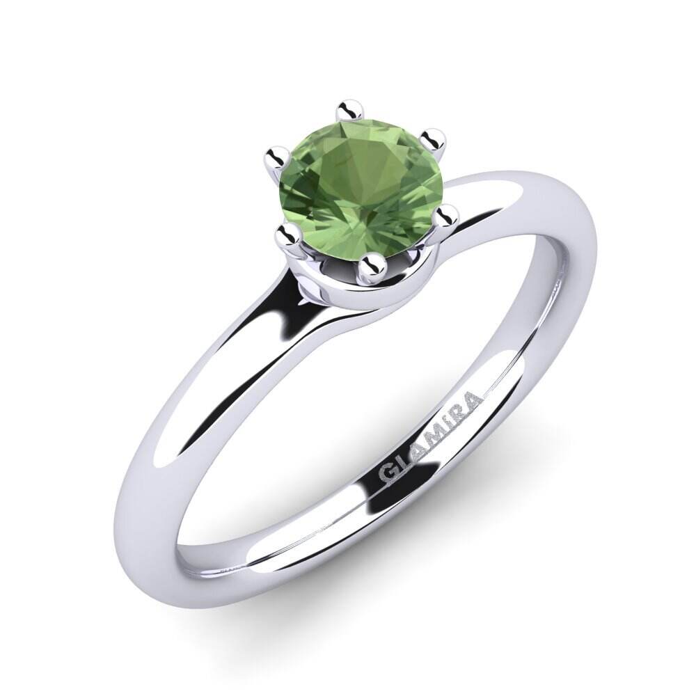 绿色蓝宝石 订婚戒指 Almira 0.5 crt