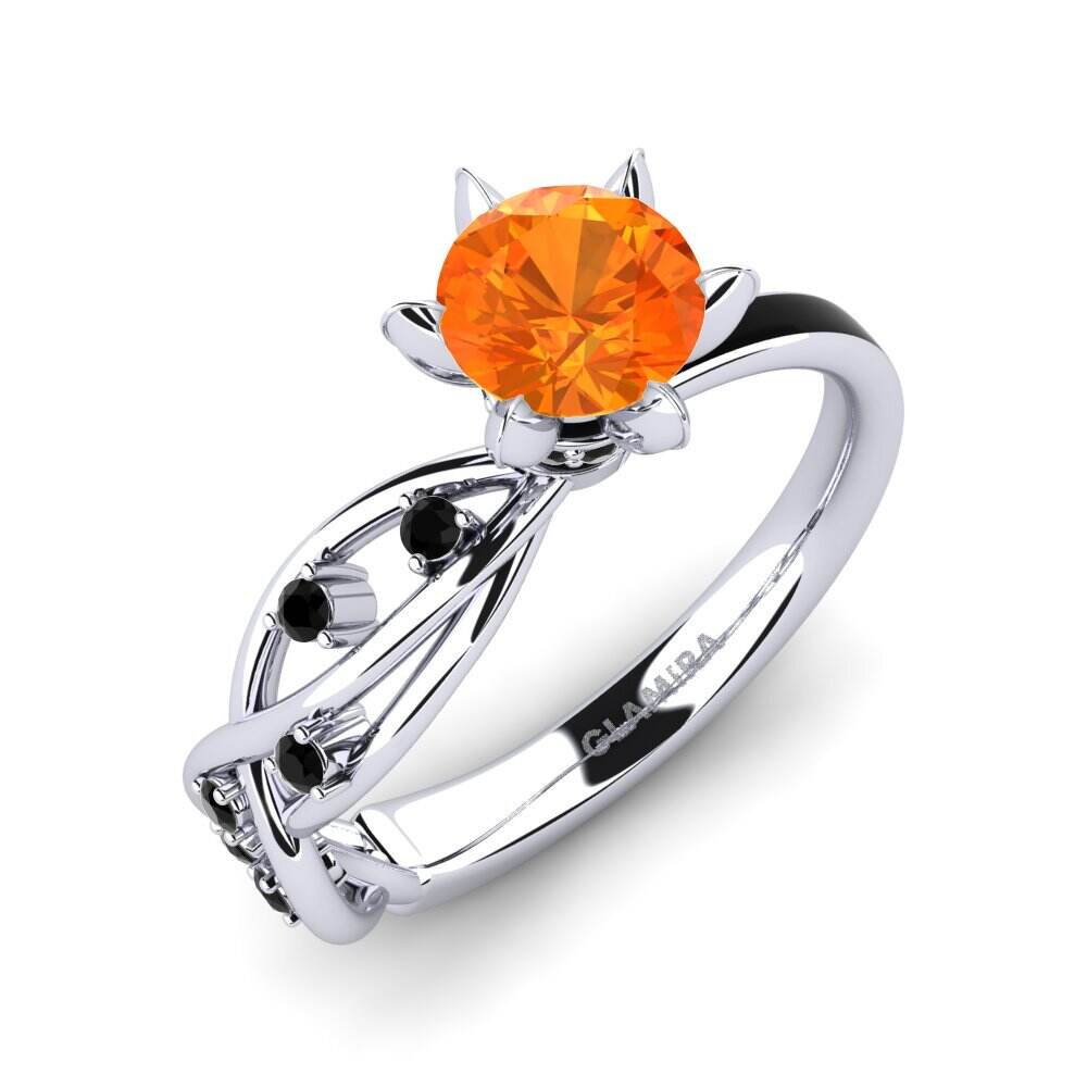橙色蓝宝石 订婚戒指 Aracelis - Round