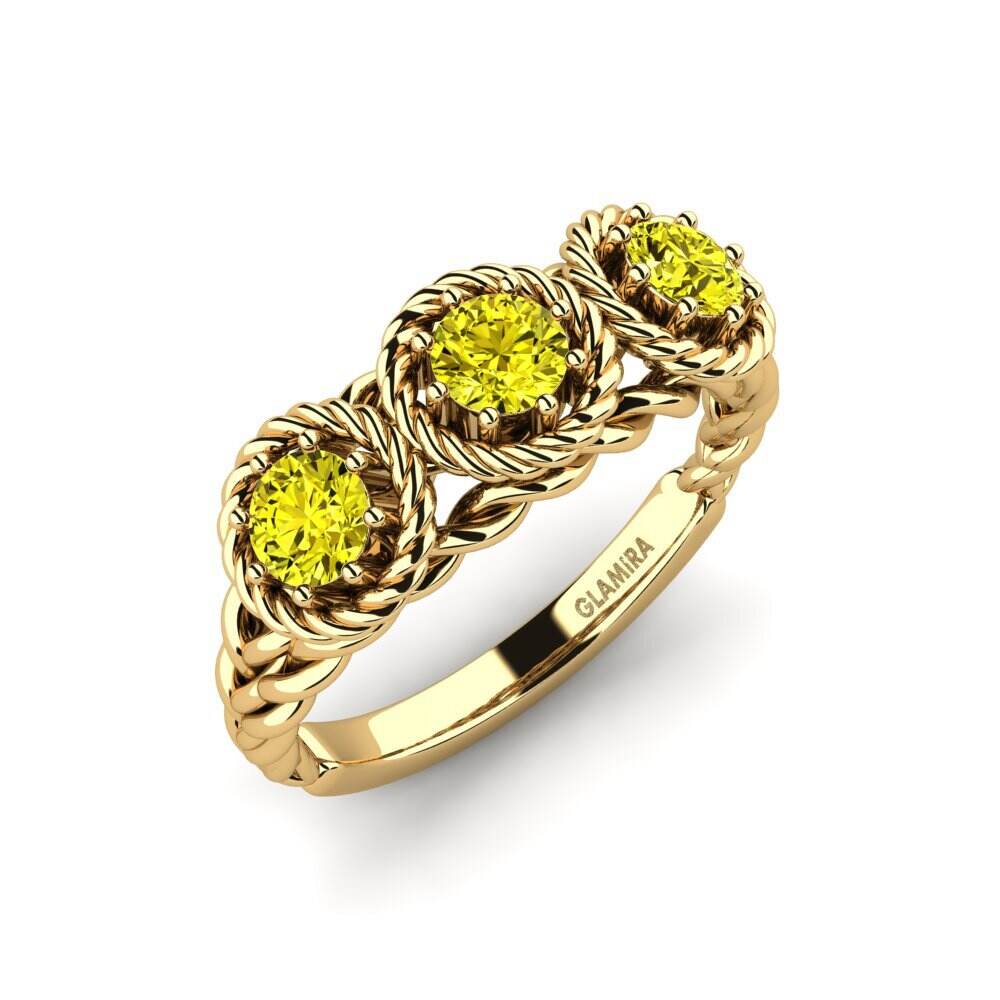 黄色钻石 订婚戒指 Azopp