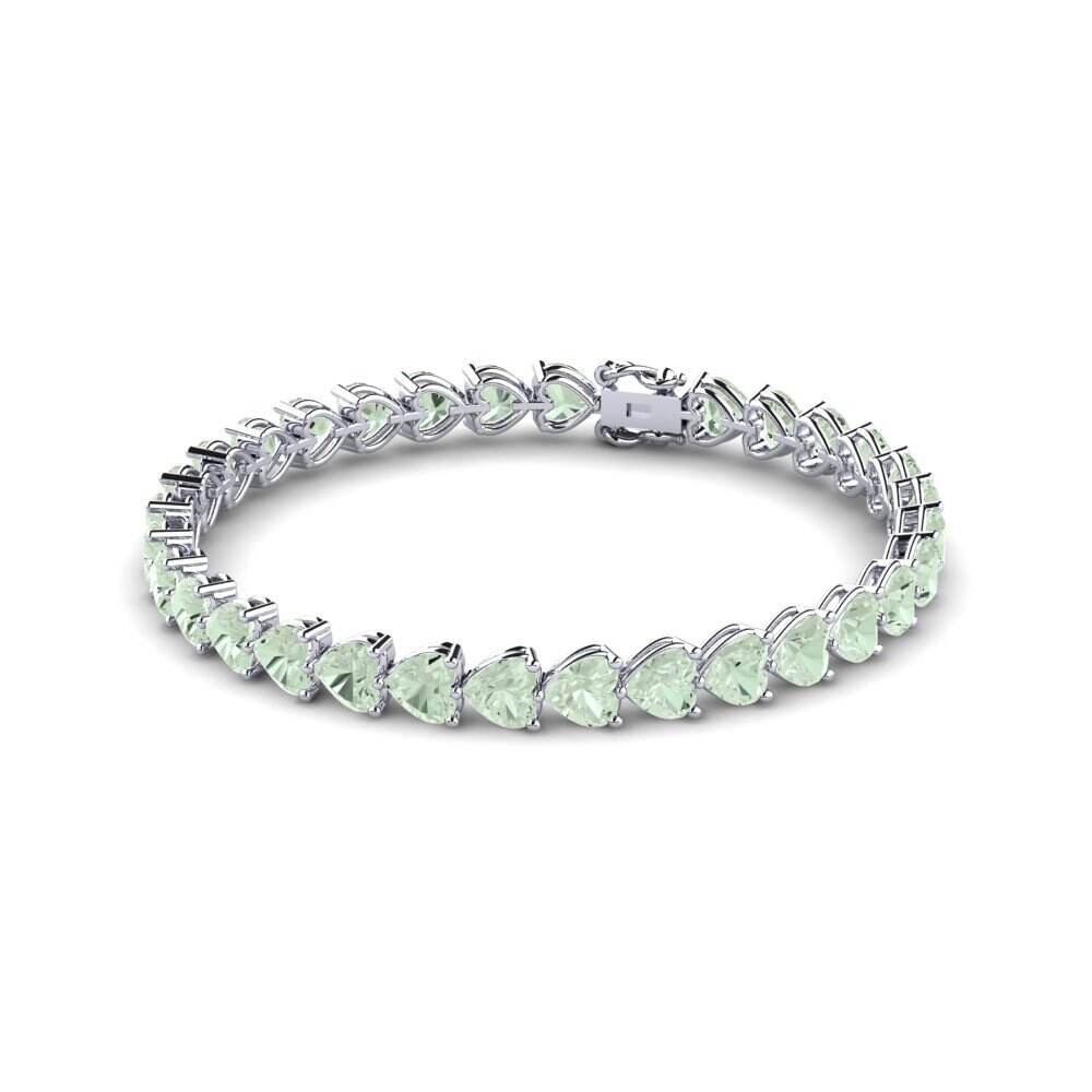 白色K金-14k 绿紫晶 女士手链 Rines