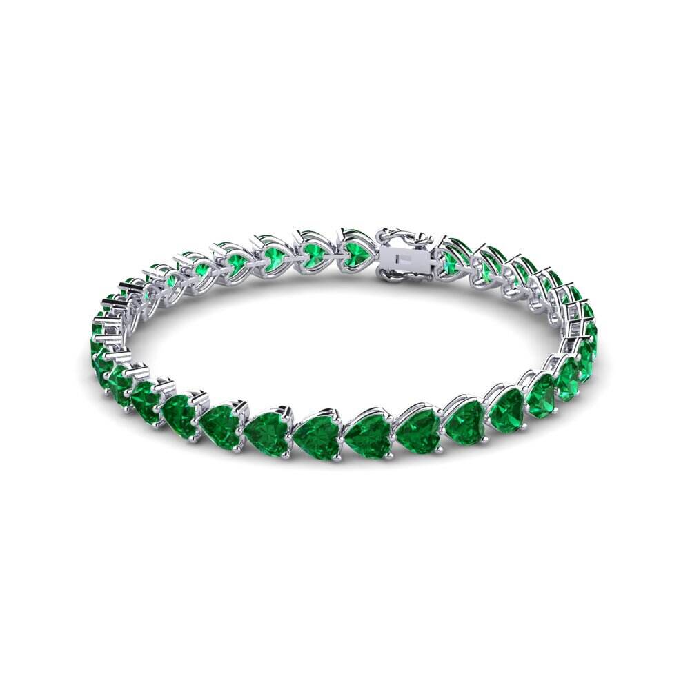 白色K金-14k 翡翠（人造） 女士手链 Rines