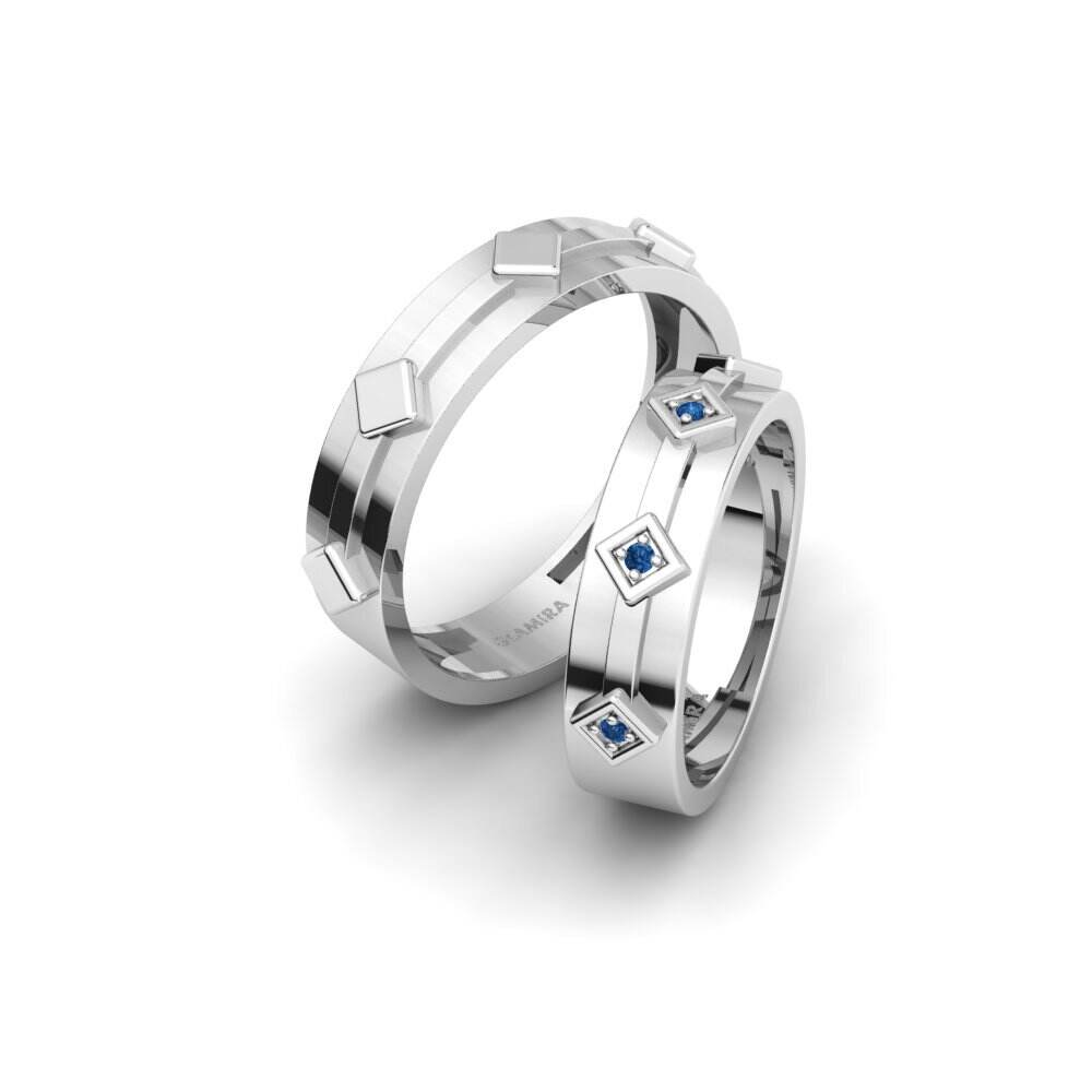 深蓝色氧化锆 婚戒 Cantabria Pair