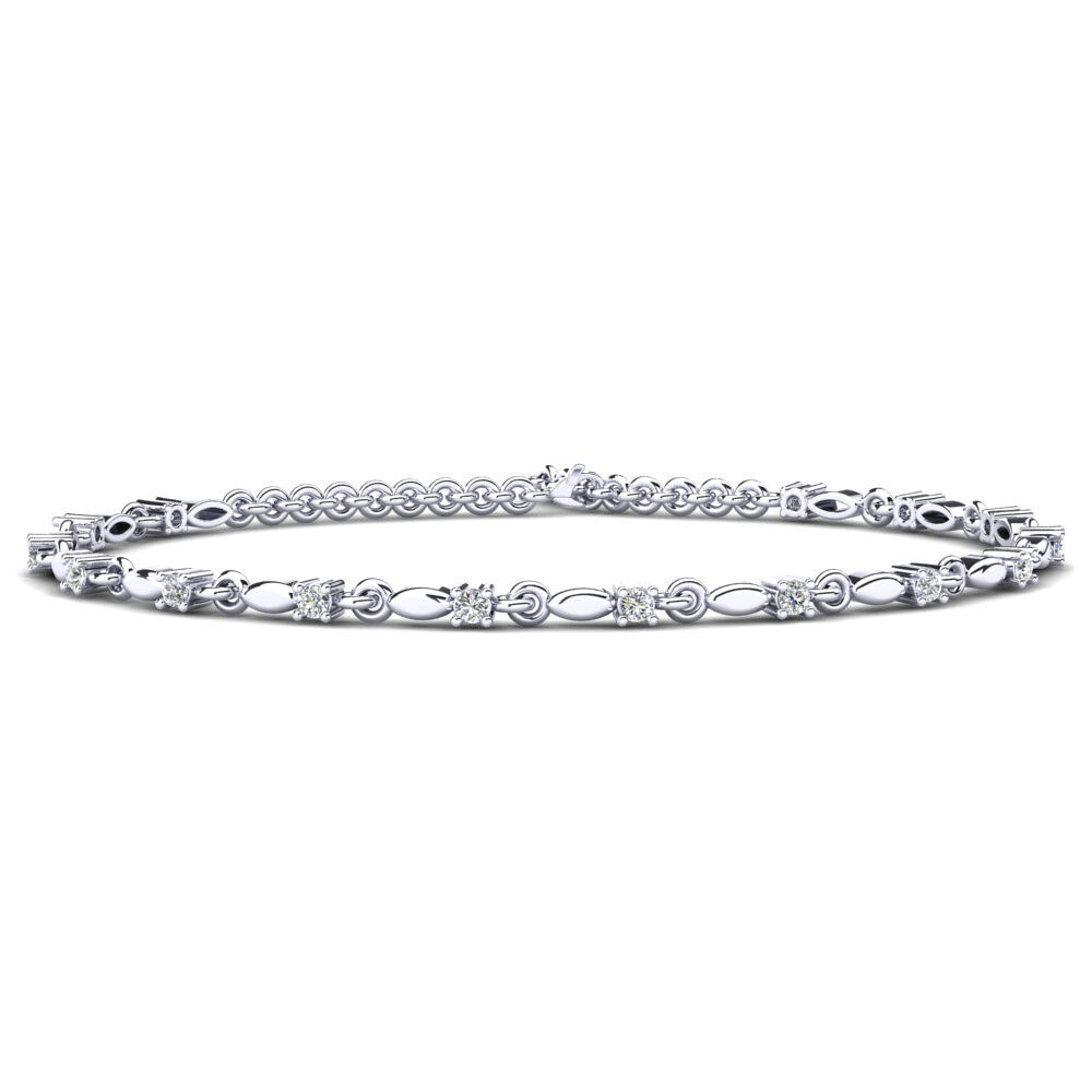 白色K金-14k 钻石 - 宝石 女士手链 Celesia