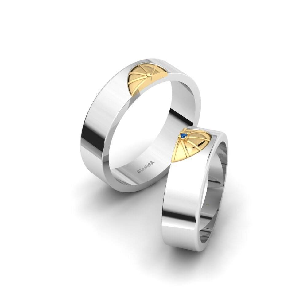 深蓝色氧化锆 婚戒 Chiredzi Pair