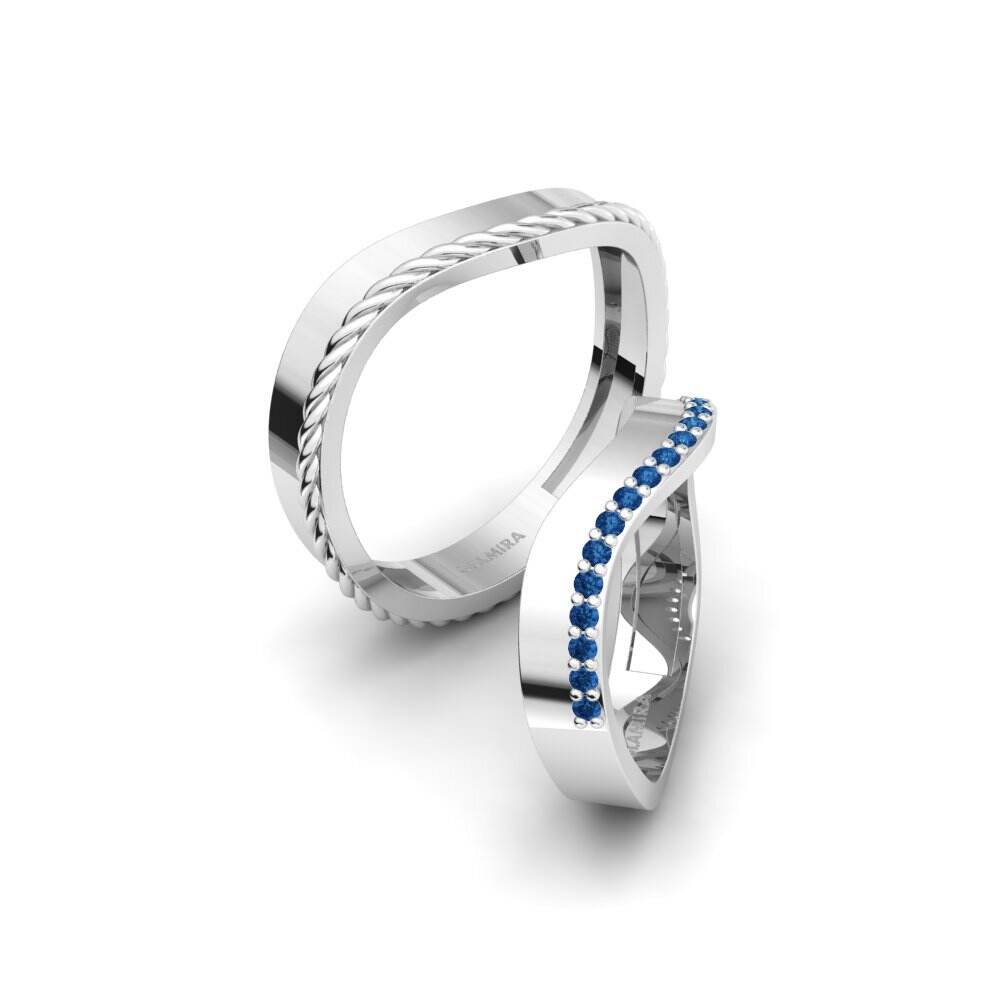 Exclusive 深蓝色氧化锆 结婚戒指