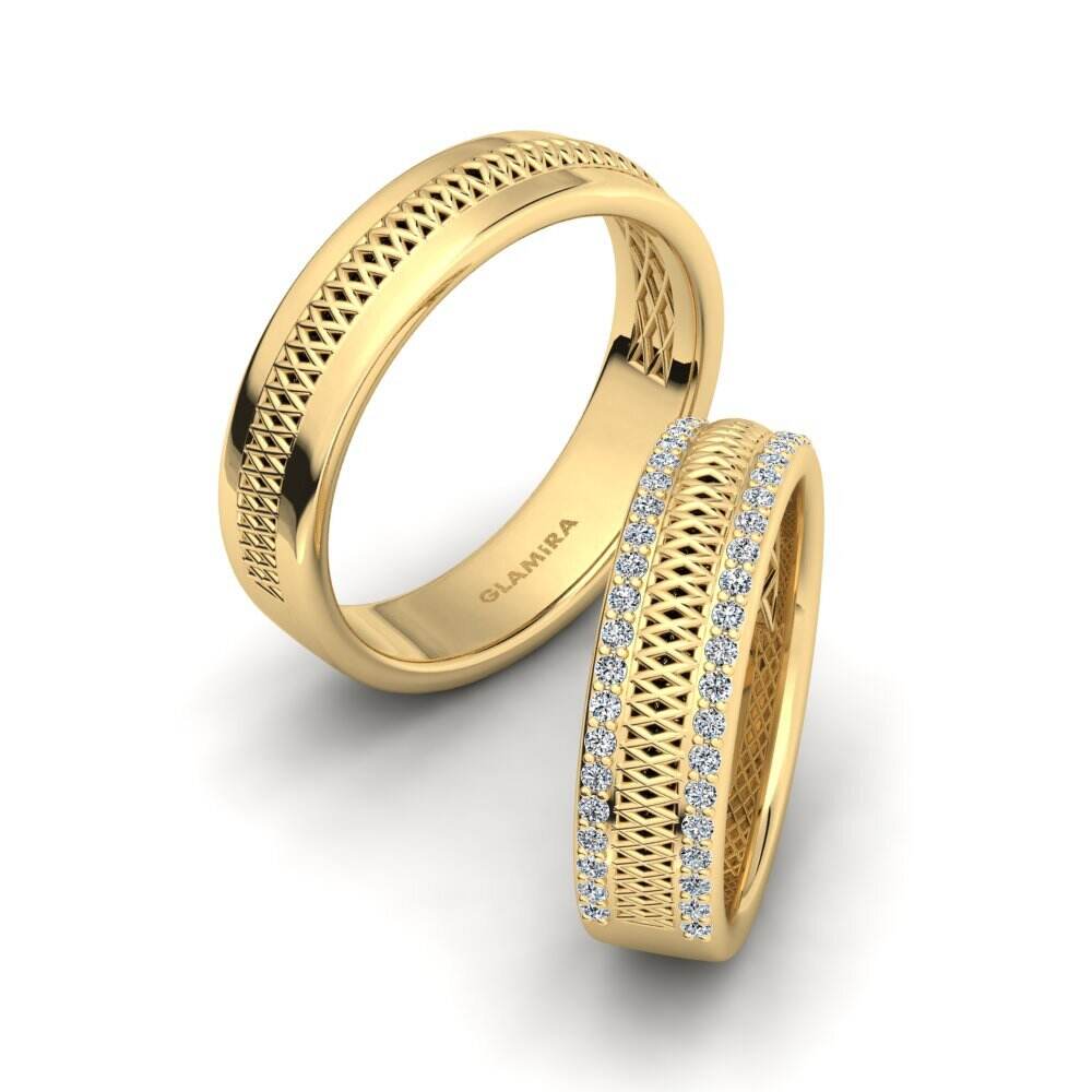 黄色K金-18k 戒指 Cute Sleek SET