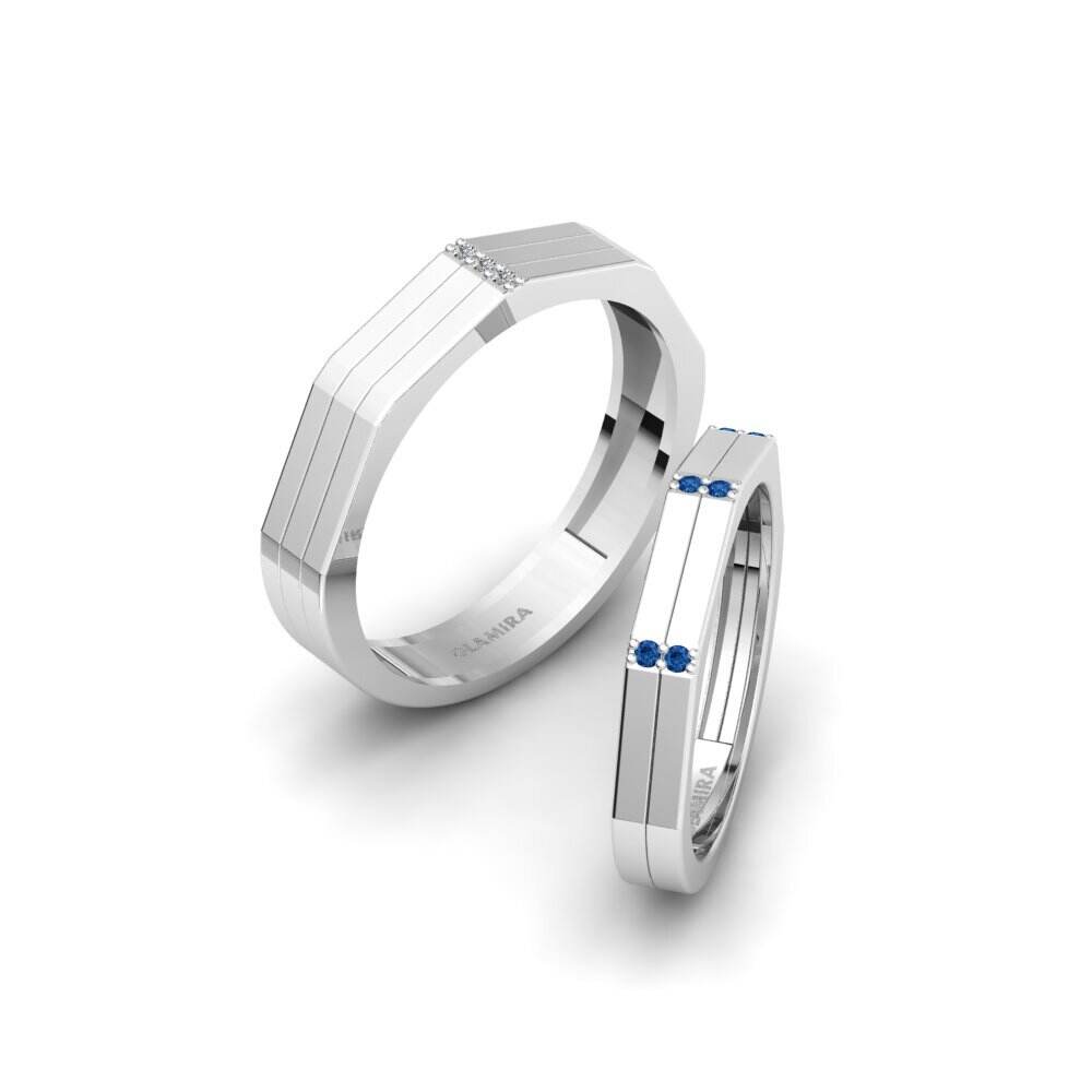 Twinset 深蓝色氧化锆 结婚戒指