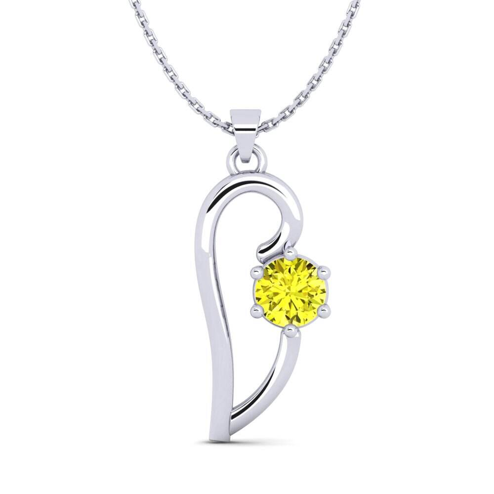 Design Solitaire 黄色钻石 项链