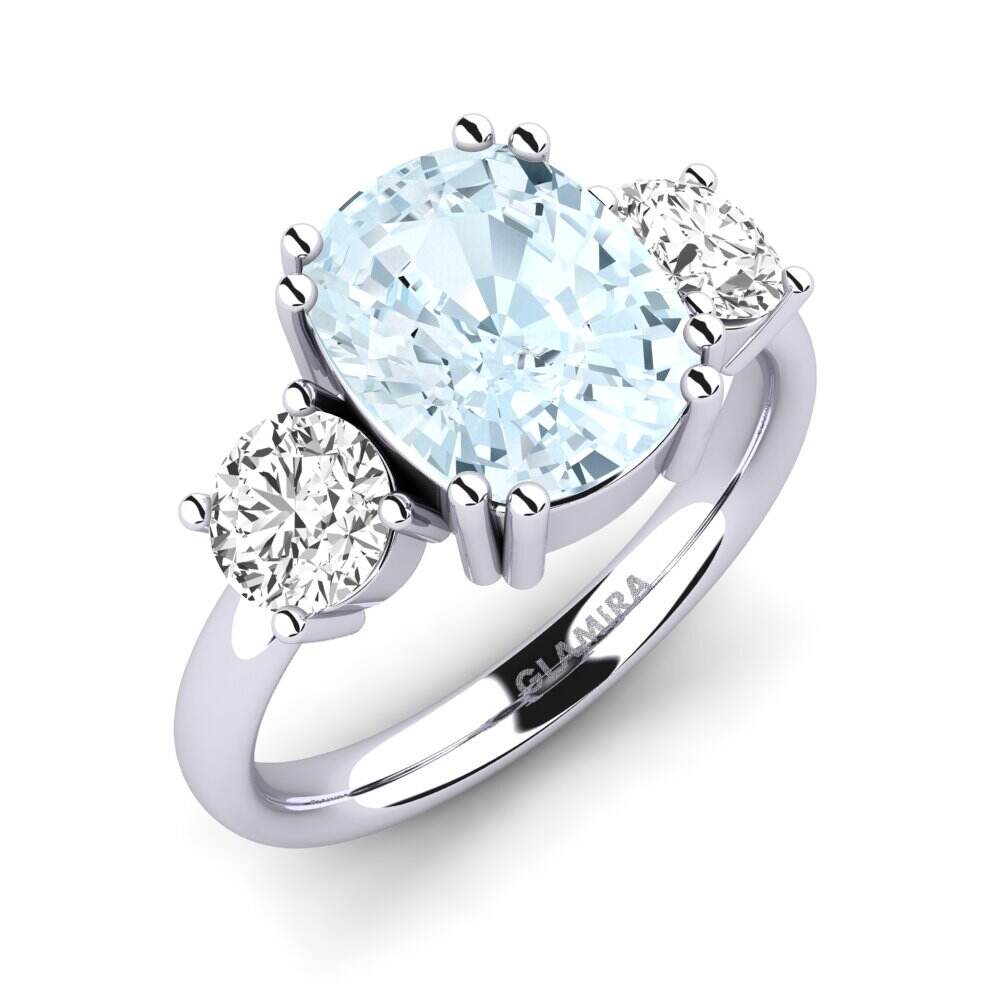 白色K金-9k 垫形 戒指 Domela