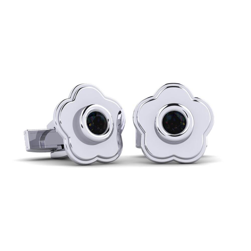 Symbols 黑色蛋白石 白-铂金 袖扣