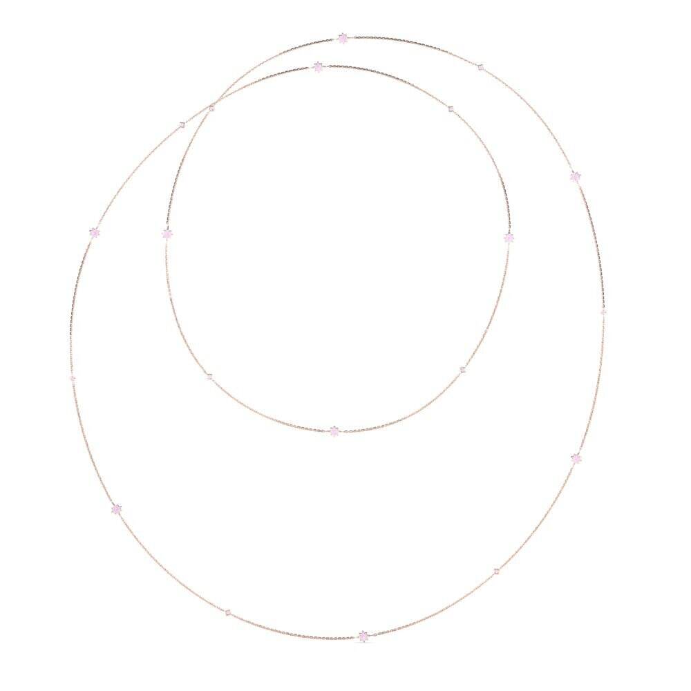 车站 粉红色蓝宝石 项链