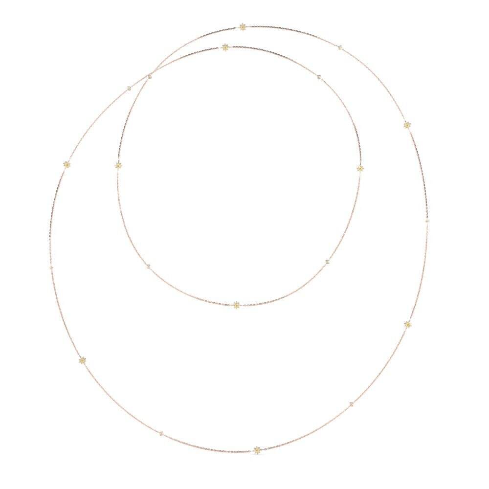 车站 黄色钻石 项链